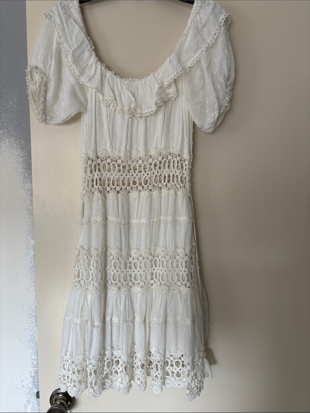 Free People Ivory Crochet-Trim Midi Dress - Picture 3 of 4